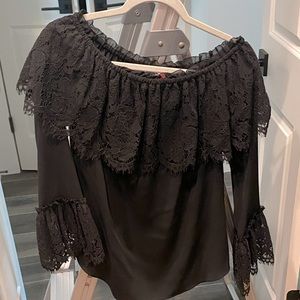 White House black market Off the shoulder lace top